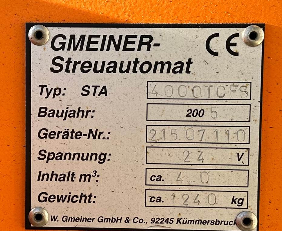 Salzstreuer für Kommunal-/ Sonderfahrzeug Unimog Salzstreuer Gmeiner 4000TCFS: das Bild 8
