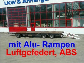 Hoffmann 3 Achs Plato  Tieflader  Anhänger mit Alu  Rampen - Tieflader Anhänger