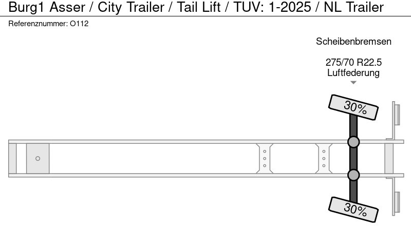 Koffer Auflieger Burg 1 Asser / City Trailer / Tail Lift / TUV: 1-2025 / NL Trailer: das Bild 19