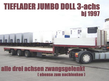 Doll TIEFLADER JUMBO 3achs ZWANGSGELENKT schwanenhals - Pritschenauflieger/ Plattformauflieger