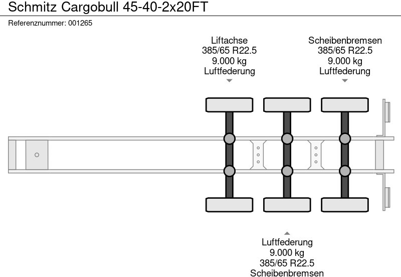 Container/ Wechselfahrgestell Auflieger Schmitz Cargobull 45-40-2x20FT: das Bild 13