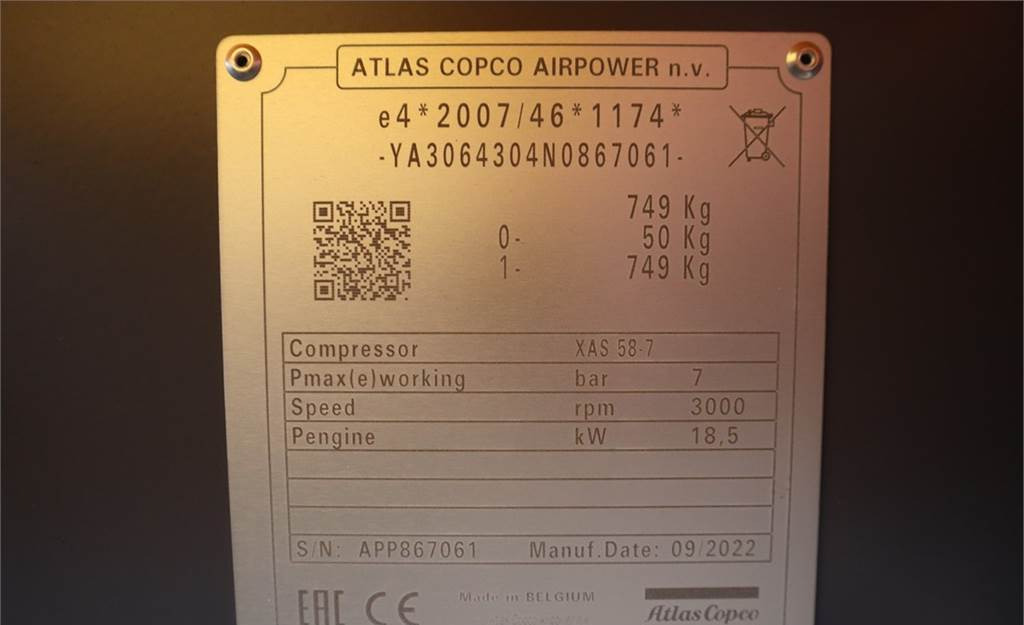 Luftkompressor Atlas Copco XAS 58-7 Valid inspection, *Guarantee! Diesel, Vol: das Bild 8