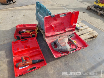  Hilti WFE 150 110Volt Orbital Sander, Hilti DX 460 Nail Gun, Hilti TE80-ATC 110Volt Hand Held Breaker, Hilti TE1500-AVR 110Volt Hand Held Breaker Makita 110Volt Hammer Drill, C.A.T 4 Cable Avoidance T - Baugeräte