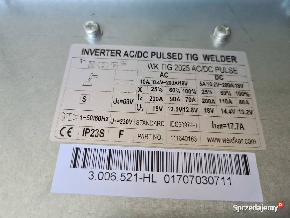 Schweissgeräte neu kaufen Spawarka Tig WELDKAR WK 2025 AC/DC Puls, 200A: das Bild 5