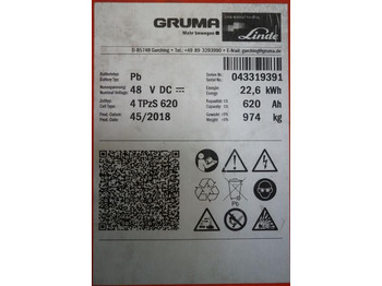 Batterie GRUMA 48 Volt 4 PzS 620 Ah: das Bild 5