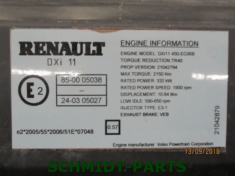 Motor für LKW Renault 7421179092 DXI 11 450 PK RENAULT PREMUIM EURO 5 MOTOR: das Bild 3
