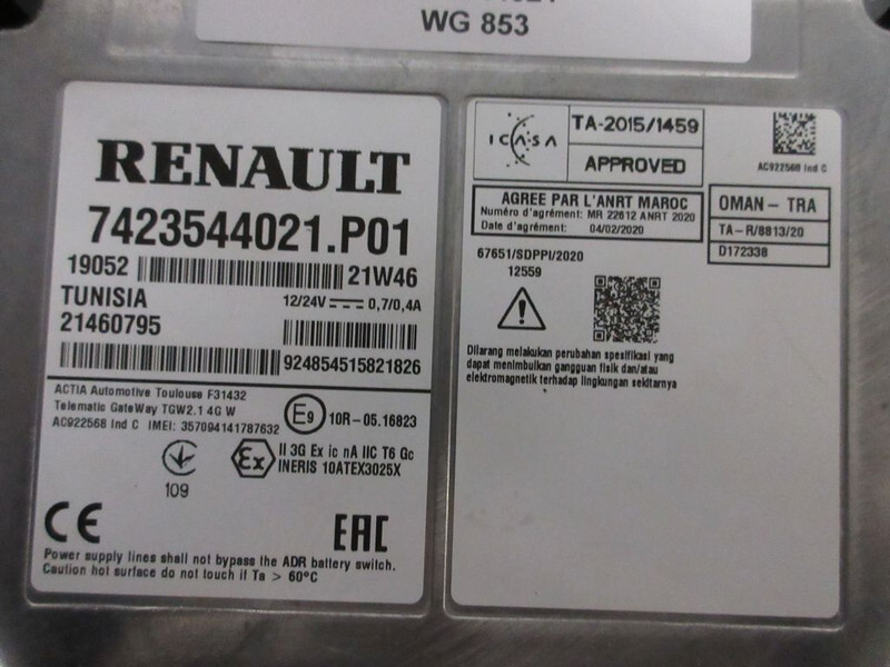 Elektrische Ausrüstung für LKW Renault 7423544021 TELEMATICA MODULE D210 EURO 6: das Bild 2