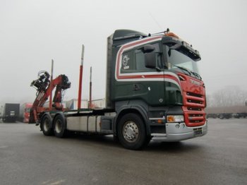 Rückewagen, LKW Für die Beförderung von Holz Scania R580 V8 6x4 Heckkran Penz 9200 SHL: das Bild 1