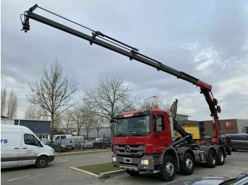 Abrollkipper Mercedes-Benz Actros 3241 8X4 FULL STEEL MET HIAB HOOKLIFT + H