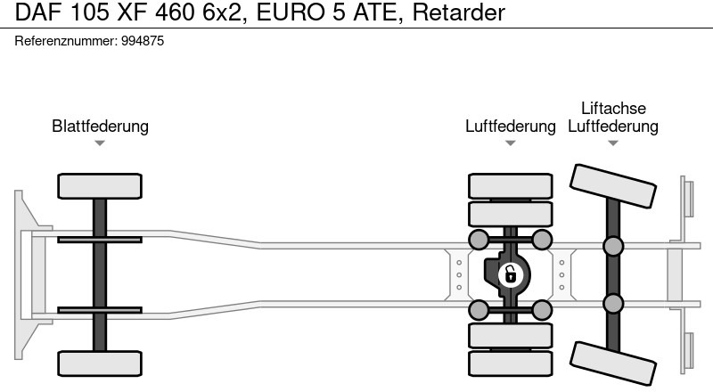 Fahrgestell LKW DAF 105 XF 460 6x2, EURO 5 ATE, Retarder: das Bild 12