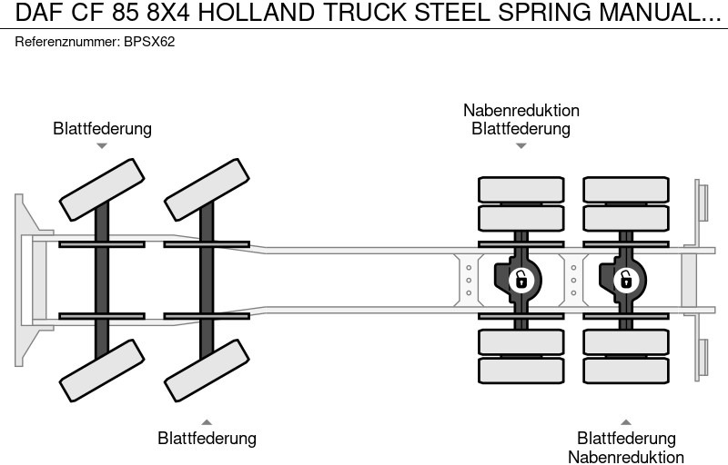 Fahrgestell LKW DAF CF 85 8X4 HOLLAND TRUCK STEEL SPRING MANUAL GEARBOX EURO 3!!: das Bild 17