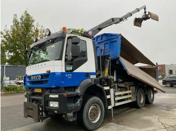 Kipper, Autokran Iveco TRAKKER AD380T41W EEV 6X6 MET HYVA 2 WAY TIPPER: das Bild 1