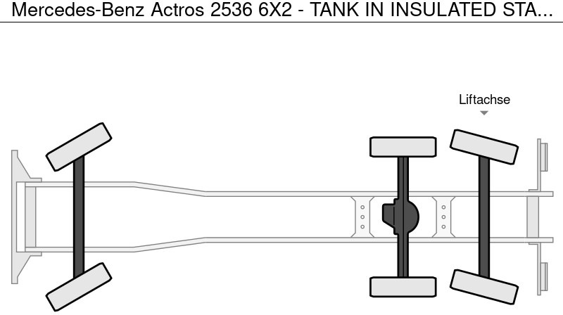 Tankwagen Für die Beförderung von Milch Mercedes-Benz Actros 2536 6X2 - TANK IN INSULATED STAINLESS STEEL 15500L: das Bild 17
