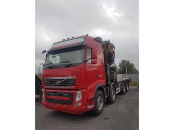Pritsche LKW Volvo FH520 8x2 Flatbed truck with Effer 585/8S crane