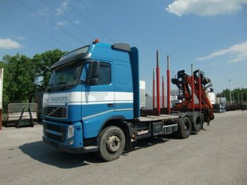 LKW, Autokran Für die Beförderung von Holz Volvo FH 500 6x2  EEV, Holztransporter mit Penz 10Z7.70 Kran: das Bild 1
