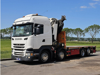 Pritsche LKW, Autokran Scania R490 HMF 6020: das Bild 2