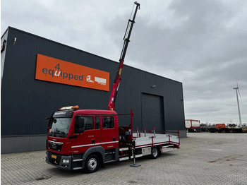 Autotransporter LKW, Autokran MAN TGL 8.180 Dubbele Cabine (DOKA), HMF535 K3 kraan met slechts 283 uur en 211.164km, EURO-6, oprij-platen, NL-truck, APK: 11/2025: das Bild 4