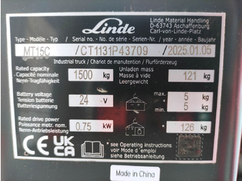 Niederhubwagen Linde MT15C: das Bild 5 Niederhubwagen Linde MT15C: das Bild 5