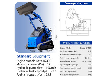 Kompaktlader neu kaufen LADYS Free Shipping LA380 Mini Skid Steer Loader Compact Track Diesel Cheap Mini Skid Steer Loader For Sale With Mini Skid Steer Attachments 4 In 1 Bucket: das Bild 2