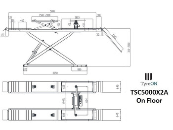 Werkstattgerät TSC5000X2A Alignment scissor lift - On floor - Free wheel lifting system - 5.3 m lightened runways - 5T- Mounted on the floor: das Bild 2 Werkstattgerät TSC5000X2A Alignment scissor lift - On floor - Free wheel lifting system - 5.3 m lightened runways - 5T- Mounted on the floor: das Bild 2