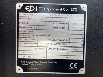 Elektrostapler EP EFL 181: das Bild 3