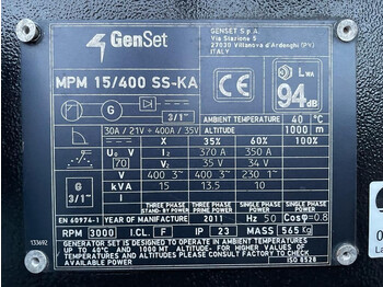 Stromgenerator Kubota GenSet MPM 15/400 SS-KA 15 kVA 400 Amp Silent Las generatorset: das Bild 3