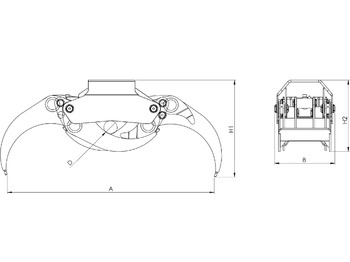 Greifer für Ladekran neu kaufen LOG GRAB PF-M 30: das Bild 4 Greifer für Ladekran neu kaufen LOG GRAB PF-M 30: das Bild 4