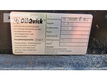 Anbauteil für Baumaschine Oilquick Deutschland GmbH Kopfplatte OQ70/55: das Bild 2