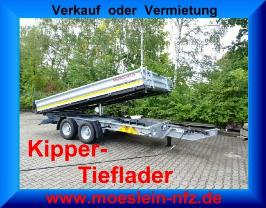 Möslein 13 t Tandem 3- Seitenkipper Tieflader-- Neufahr - Kipper Anhänger: das Bild 1 Möslein 13 t Tandem 3- Seitenkipper Tieflader-- Neufahr - Kipper Anhänger: das Bild 1