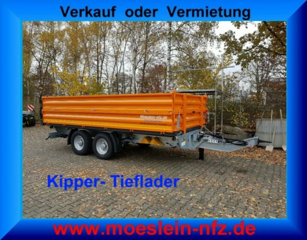 Möslein neuer Tandem 3- Seitenkipper Tiefladermit Bordw - Kipper Anhänger: das Bild 1 Möslein neuer Tandem 3- Seitenkipper Tiefladermit Bordw - Kipper Anhänger: das Bild 1