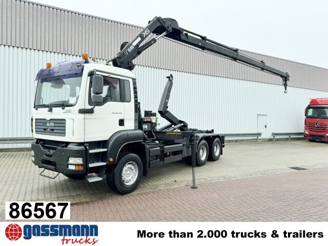 MAN TGA 33.350 6X4 BB mit Kran Hiab 166 E-3 HiDuo, - Abrollkipper, Autokran: das Bild 1 MAN TGA 33.350 6X4 BB mit Kran Hiab 166 E-3 HiDuo, - Abrollkipper, Autokran: das Bild 1