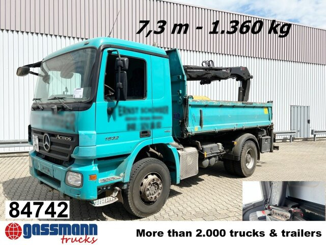Mercedes-Benz Actros 1832 K 4x2 mit Heckkran Hiab XS 099ES-2 - Kipper, Autokran: das Bild 1 Mercedes-Benz Actros 1832 K 4x2 mit Heckkran Hiab XS 099ES-2 - Kipper, Autokran: das Bild 1