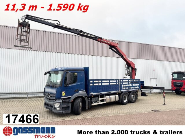 Mercedes-Benz Antos 2540 L 6x2, Lenkachse, HMF 2110-L3 - Pritsche LKW, Autokran: das Bild 1 Mercedes-Benz Antos 2540 L 6x2, Lenkachse, HMF 2110-L3 - Pritsche LKW, Autokran: das Bild 1