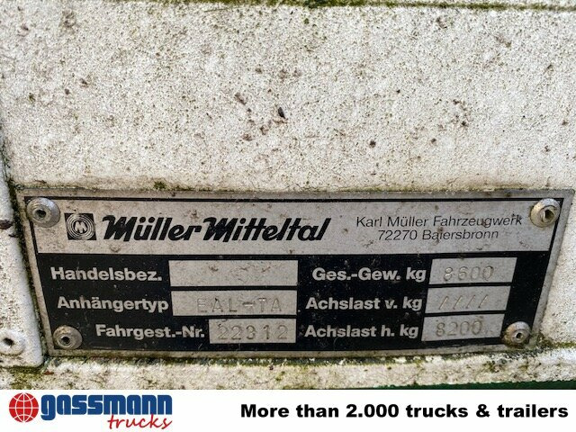 Müller-Mitteltal EAL-TA 8.6 - Pritschenanhänger/ Plattformanhänger: das Bild 4 Müller-Mitteltal EAL-TA 8.6 - Pritschenanhänger/ Plattformanhänger: das Bild 4