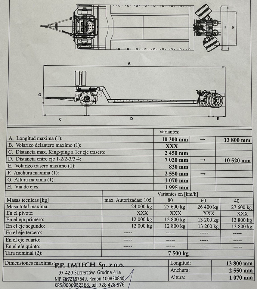 EMTECH PCN 18 PNZ-S Tiefbett zagłębiana Rozsuwana UNIKAT JAK NOWA - Tieflader Anhänger: das Bild 5 EMTECH PCN 18 PNZ-S Tiefbett zagłębiana Rozsuwana UNIKAT JAK NOWA - Tieflader Anhänger: das Bild 5