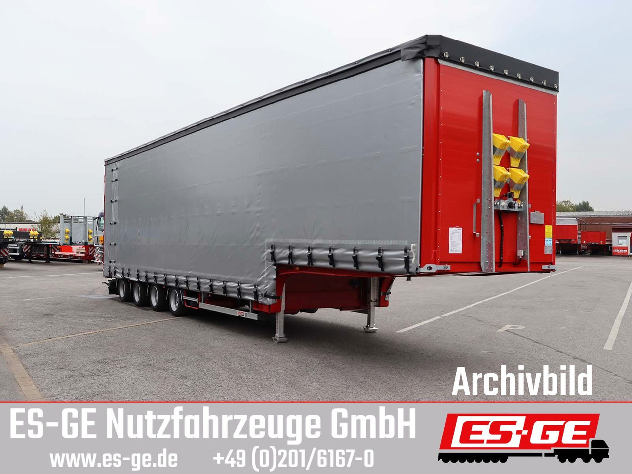 ES-GE 4-Achs-Satteltieflader mit Curtainsider-Aufbau - Tieflader Auflieger: das Bild 4 ES-GE 4-Achs-Satteltieflader mit Curtainsider-Aufbau - Tieflader Auflieger: das Bild 4