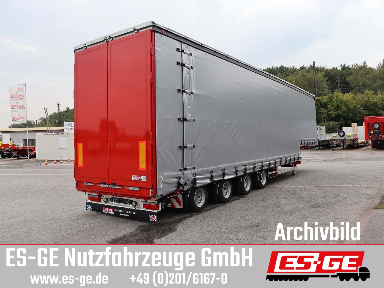 ES-GE 4-Achs-Satteltieflader mit Curtainsider-Aufbau - Tieflader Auflieger: das Bild 3 ES-GE 4-Achs-Satteltieflader mit Curtainsider-Aufbau - Tieflader Auflieger: das Bild 3