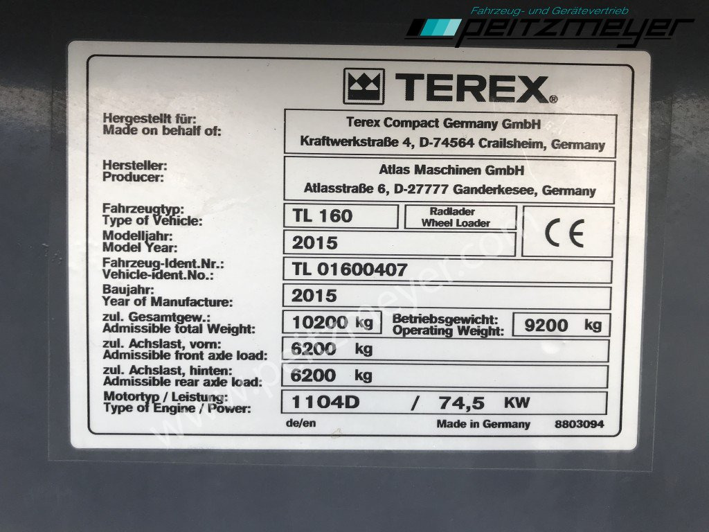 Radlader TEREX Radlader TL 160 Schaufel + Gabel: das Bild 22
