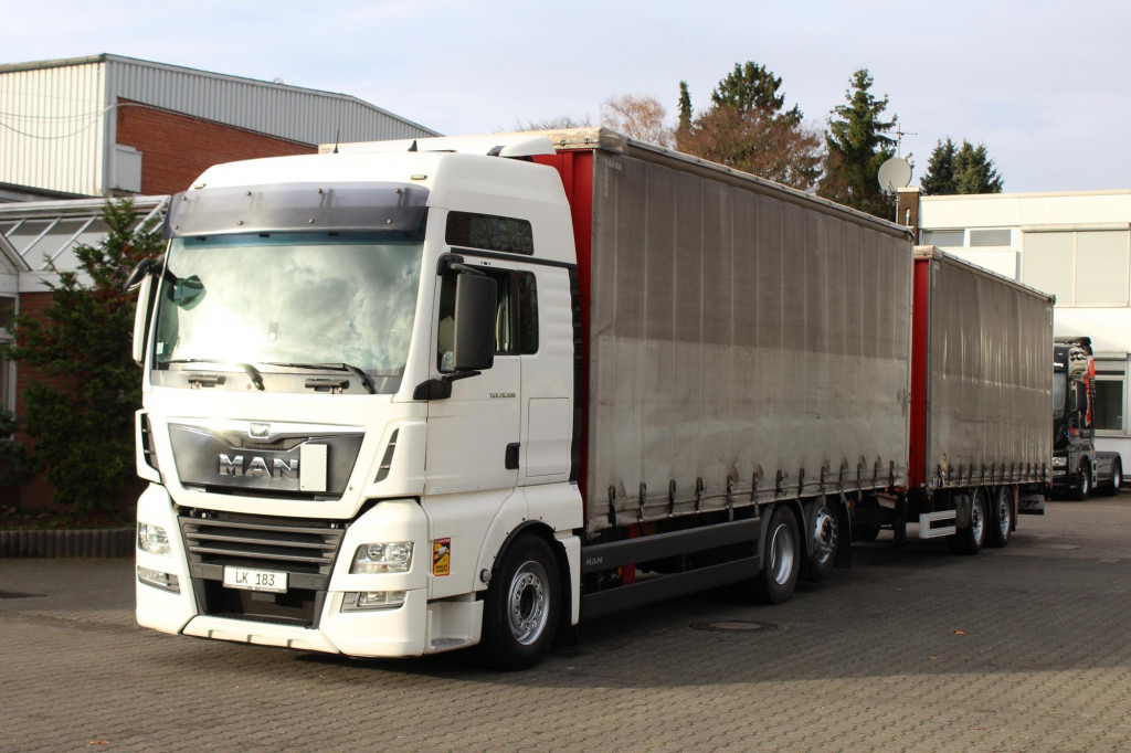 MAN TGX 26.500 XXL Retarder Kühlbox Kompletter ZUG - Plane LKW: das Bild 1 MAN TGX 26.500 XXL Retarder Kühlbox Kompletter ZUG - Plane LKW: das Bild 1