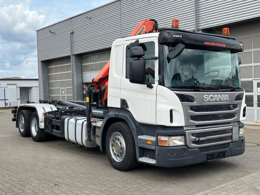 Scania P 360 6x2 Abrollkipper mit Kran Lift/Lenkachse Scania P 360 6x2 Abrollkipper mit Kran Lift/Lenkachse - Abrollkipper, Autokran: das Bild 2 Scania P 360 6x2 Abrollkipper mit Kran Lift/Lenkachse Scania P 360 6x2 Abrollkipper mit Kran Lift/Lenkachse - Abrollkipper, Autokran: das Bild 2