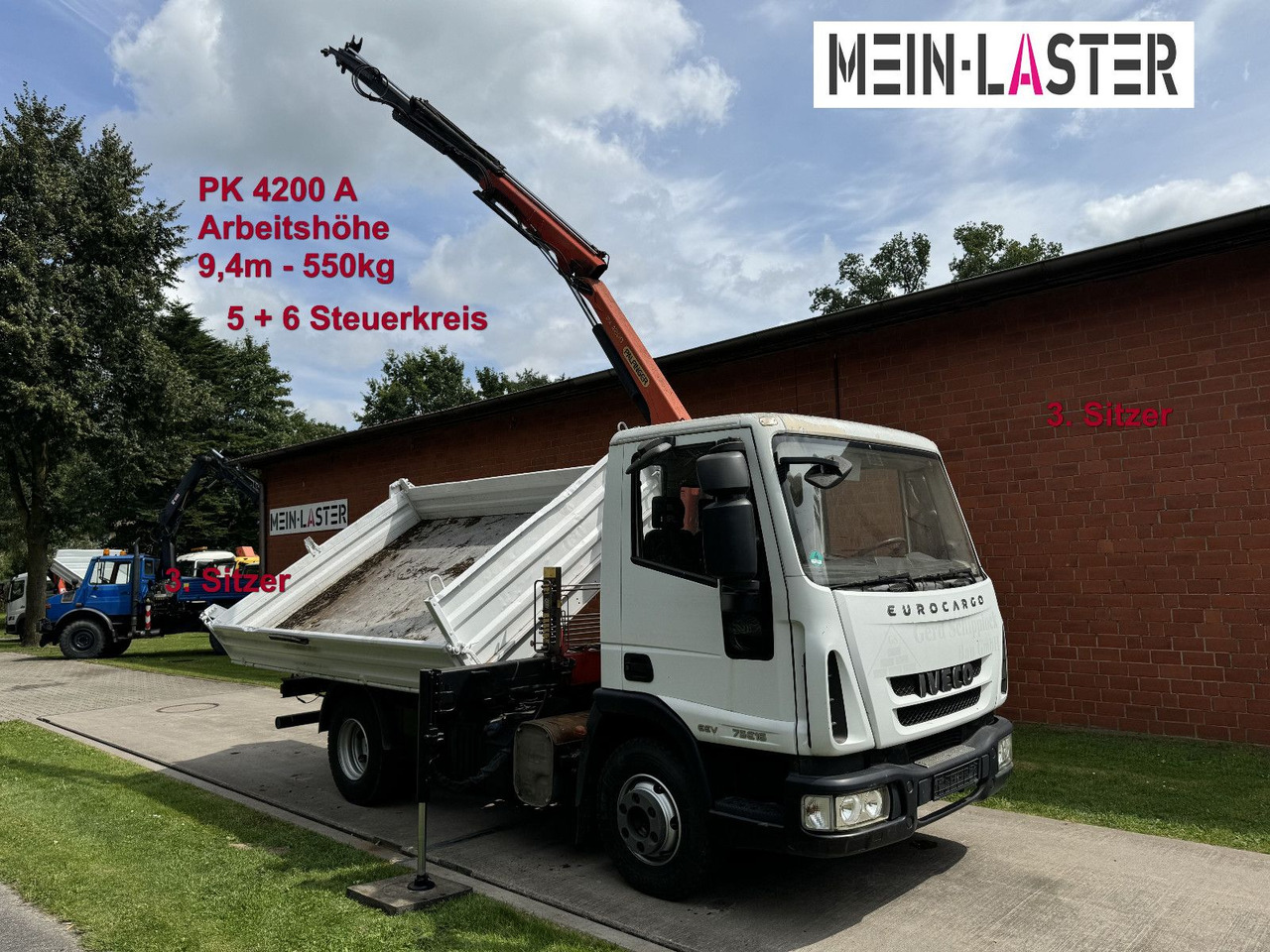 Iveco ML75E16 3 S-Kipper Kran PK 9,4m-550 kg Greifer - Kipper Transporter: das Bild 1 Iveco ML75E16 3 S-Kipper Kran PK 9,4m-550 kg Greifer - Kipper Transporter: das Bild 1
