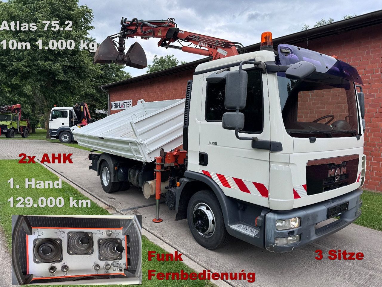 MAN TGL 8.150 3 S-Kipper Atlas 75 10m -1t. Funk FB - Kipper Transporter: das Bild 1 MAN TGL 8.150 3 S-Kipper Atlas 75 10m -1t. Funk FB - Kipper Transporter: das Bild 1
