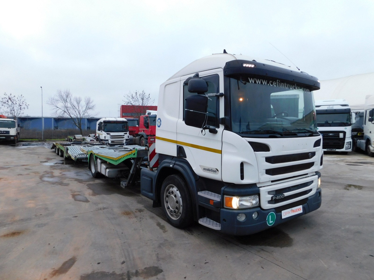 Scania P400 - Sattelzugmaschine, Tieflader Auflieger: das Bild 2 Scania P400 - Sattelzugmaschine, Tieflader Auflieger: das Bild 2