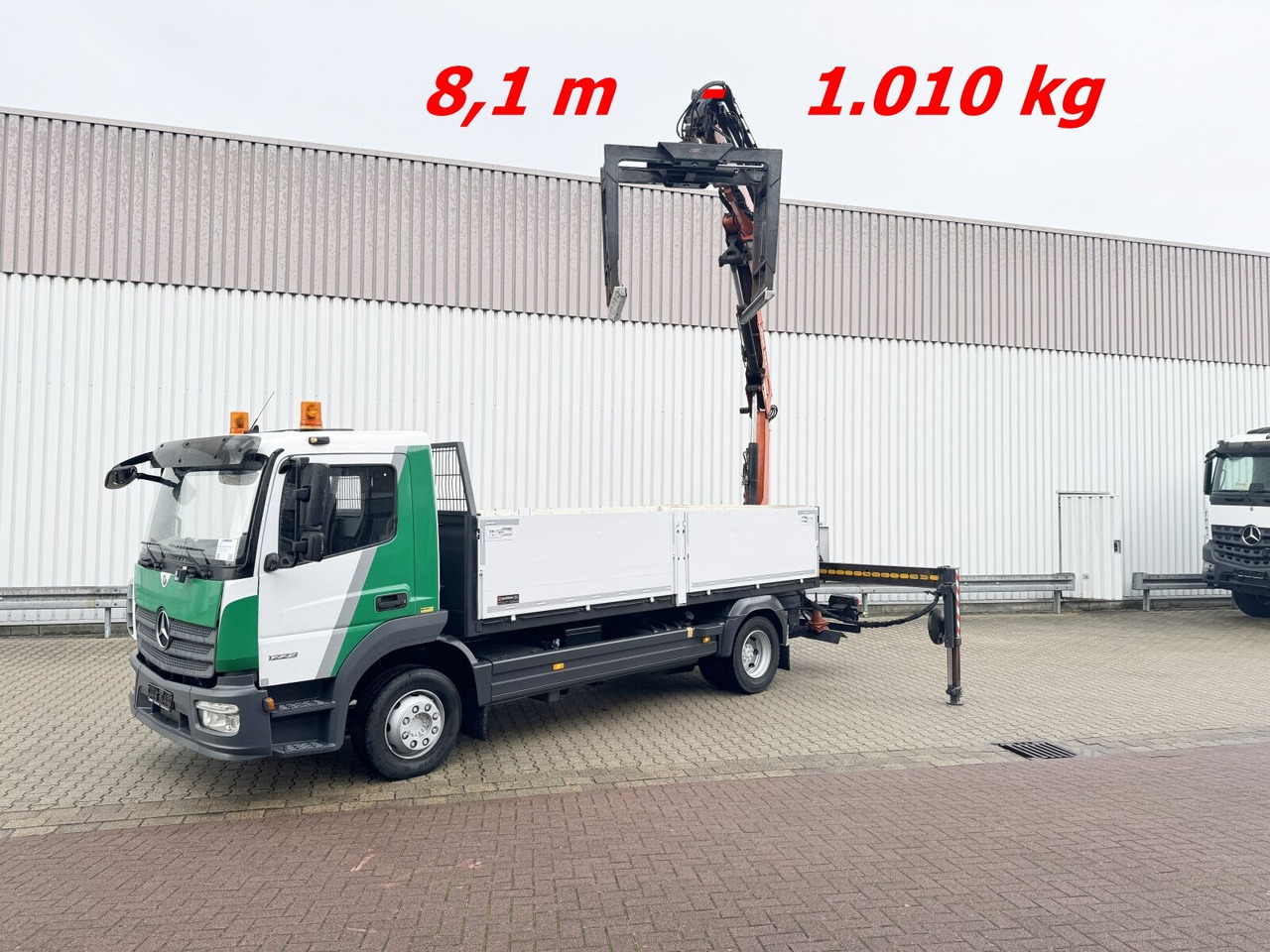 Mercedes-Benz Atego 1223 L 4x2 Atego 1223 L 4x2 mit Heckkran Atlas 88.3-A2L, Funk - Autokran, Pritsche LKW: das Bild 1 Mercedes-Benz Atego 1223 L 4x2 Atego 1223 L 4x2 mit Heckkran Atlas 88.3-A2L, Funk - Autokran, Pritsche LKW: das Bild 1