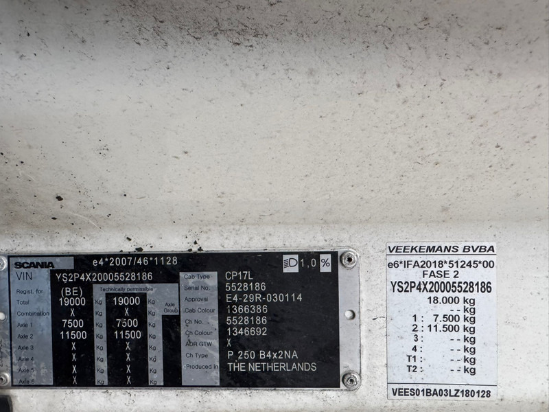 Koffer LKW Scania P250 / 416.000..KM! / Tail Lift / TUV: 9-2026 / Belgium Truck: das Bild 18 Koffer LKW Scania P250 / 416.000..KM! / Tail Lift / TUV: 9-2026 / Belgium Truck: das Bild 18