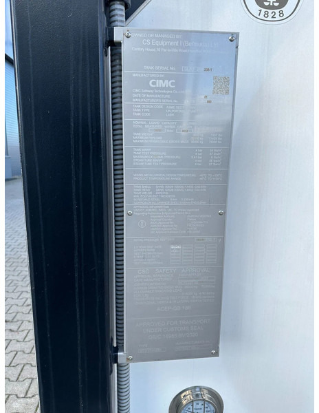 Lagertank neu kaufen CIMC NEW / UNUSED,  for  FOOD STUFF or CHEMICAL, 20FT ISO,  25.030L, L4BN, UN Portable, T11, test: 1-2027: das Bild 11