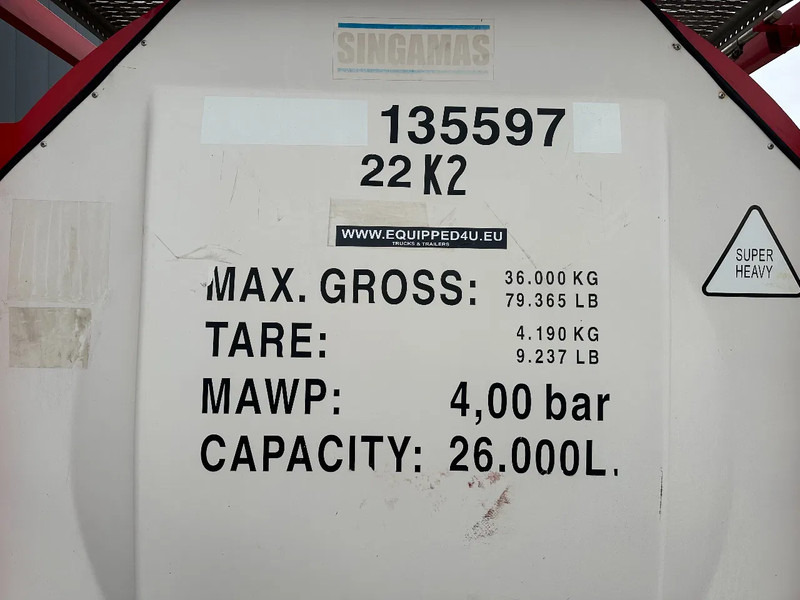 Lagertank Für die Beförderung von Kraftstoff SINGAMAS 20FT ISO, 26.000L/1-COMP/3 BAFFELS/3 manholes, 5Y: 08-2027, L4BN, T11: das Bild 14