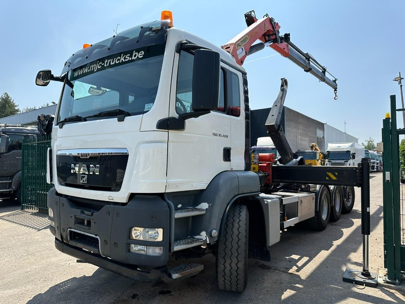 MAN TGS 35.400 8x4 TRIDEM HOOKLIFT T22 + CRANE PALFINGER PK 18001 EH + RADIO - EURO 5 - LIFT/STEERING AXLE - BE TRUCK - Abrollkipper, Autokran: das Bild 2 MAN TGS 35.400 8x4 TRIDEM HOOKLIFT T22 + CRANE PALFINGER PK 18001 EH + RADIO - EURO 5 - LIFT/STEERING AXLE - BE TRUCK - Abrollkipper, Autokran: das Bild 2