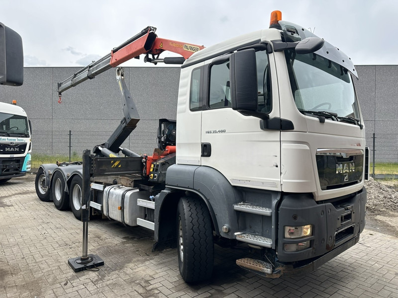 MAN TGS 35.400 8x4 TRIDEM HOOKLIFT T22 + CRANE PALFINGER PK 18001 EH + RADIO - EURO 5 - LIFT/STEERING AXLE - BE TRUCK - Abrollkipper, Autokran: das Bild 3 MAN TGS 35.400 8x4 TRIDEM HOOKLIFT T22 + CRANE PALFINGER PK 18001 EH + RADIO - EURO 5 - LIFT/STEERING AXLE - BE TRUCK - Abrollkipper, Autokran: das Bild 3