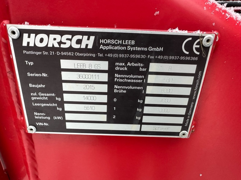 Horsch LEEB 8 GS - Pflanzenschutzspritze: das Bild 2 Horsch LEEB 8 GS - Pflanzenschutzspritze: das Bild 2